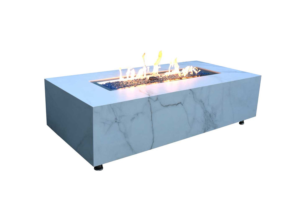 Elementi Carrara - Porcelain Fire Table
